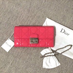 Dior NWT Quilted Pink Clutch Wristlet Wallet